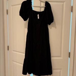 Gap Black Puff Sleeve Dress